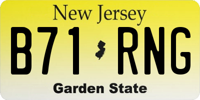 NJ license plate B71RNG