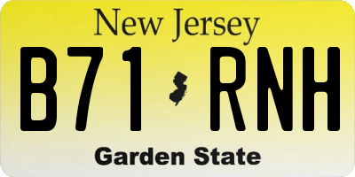 NJ license plate B71RNH