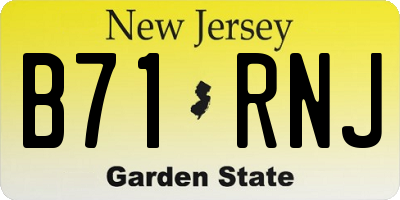 NJ license plate B71RNJ