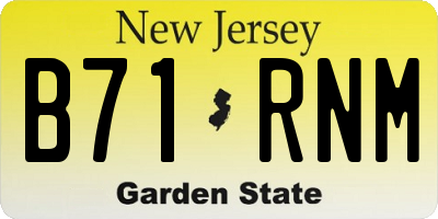 NJ license plate B71RNM
