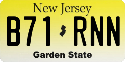 NJ license plate B71RNN