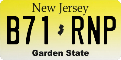 NJ license plate B71RNP