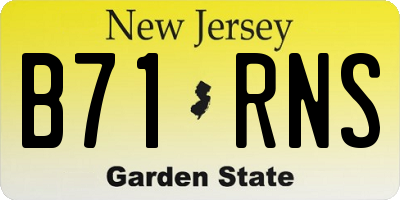 NJ license plate B71RNS
