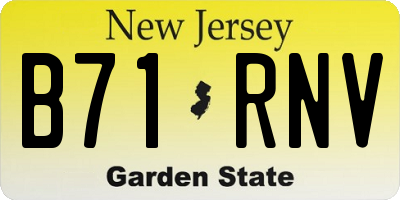 NJ license plate B71RNV