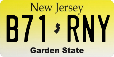 NJ license plate B71RNY