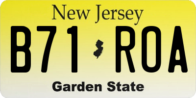 NJ license plate B71ROA
