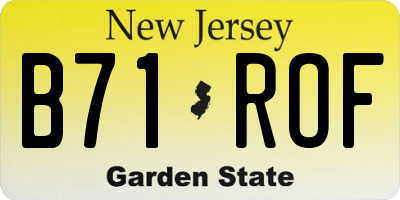 NJ license plate B71ROF