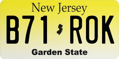NJ license plate B71ROK