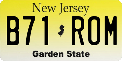 NJ license plate B71ROM