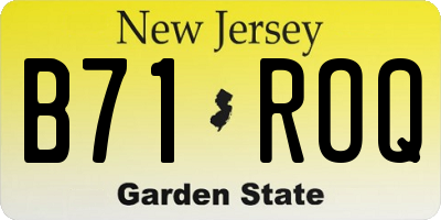 NJ license plate B71ROQ