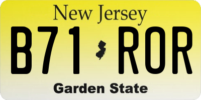 NJ license plate B71ROR