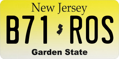 NJ license plate B71ROS