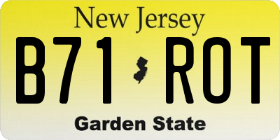 NJ license plate B71ROT