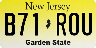 NJ license plate B71ROU