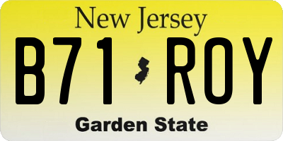 NJ license plate B71ROY