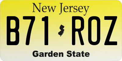 NJ license plate B71ROZ