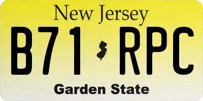 NJ license plate B71RPC