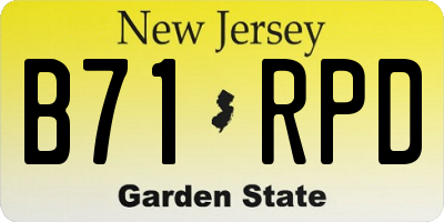 NJ license plate B71RPD