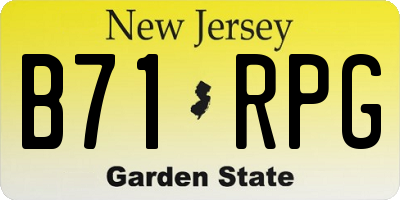 NJ license plate B71RPG