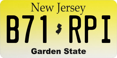 NJ license plate B71RPI