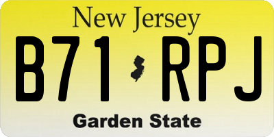 NJ license plate B71RPJ