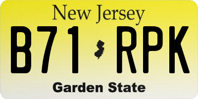 NJ license plate B71RPK