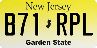 NJ license plate B71RPL