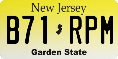 NJ license plate B71RPM