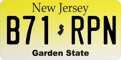 NJ license plate B71RPN