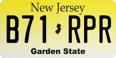 NJ license plate B71RPR