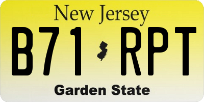NJ license plate B71RPT