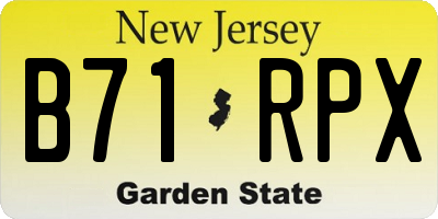 NJ license plate B71RPX