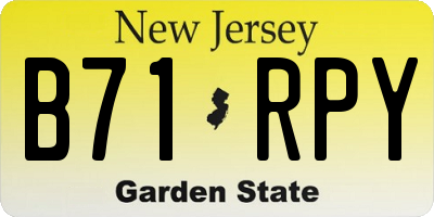 NJ license plate B71RPY