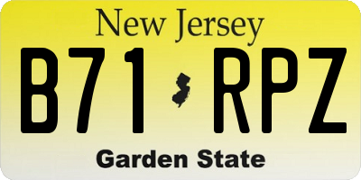 NJ license plate B71RPZ