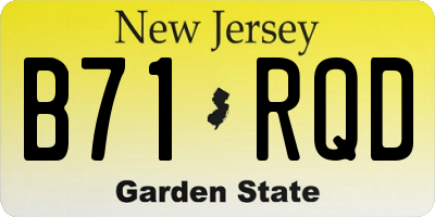 NJ license plate B71RQD