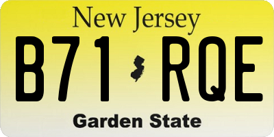 NJ license plate B71RQE