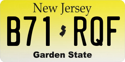NJ license plate B71RQF