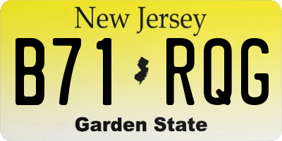 NJ license plate B71RQG