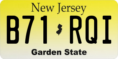NJ license plate B71RQI