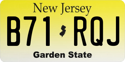 NJ license plate B71RQJ