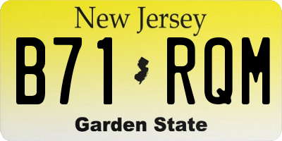 NJ license plate B71RQM
