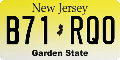 NJ license plate B71RQO