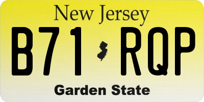 NJ license plate B71RQP
