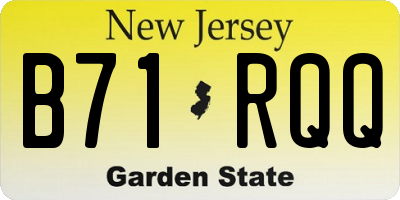 NJ license plate B71RQQ
