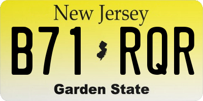 NJ license plate B71RQR