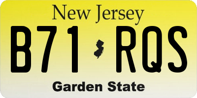 NJ license plate B71RQS