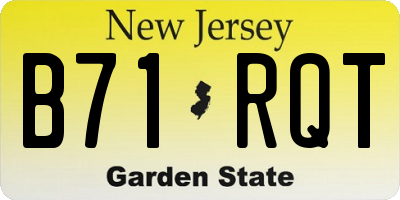 NJ license plate B71RQT