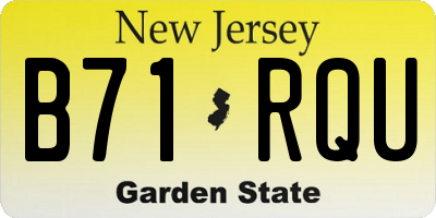 NJ license plate B71RQU