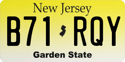 NJ license plate B71RQY