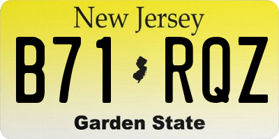 NJ license plate B71RQZ